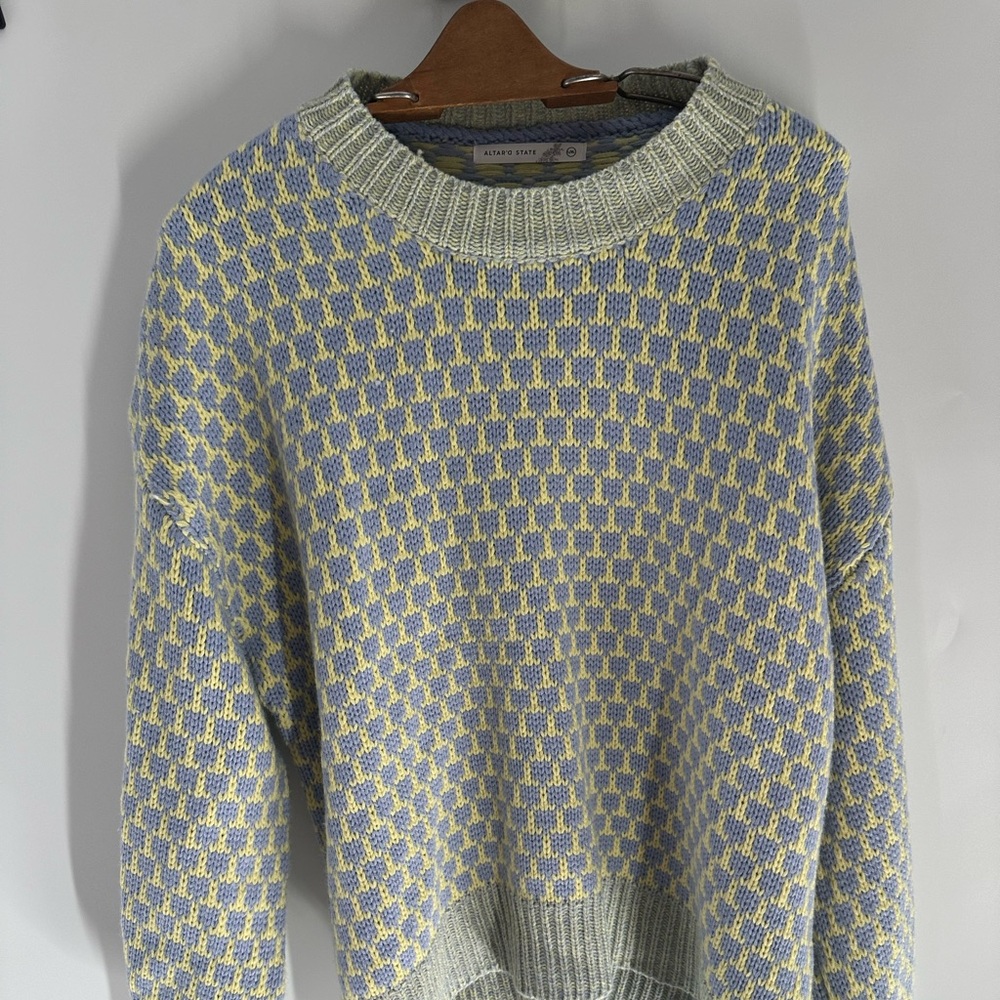 Altar'd State Blue and Yellow Sweater